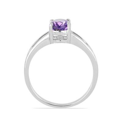 BUY REAL AFRICAN AMETHYST GEMSTONE RING IN STERLING SILVER